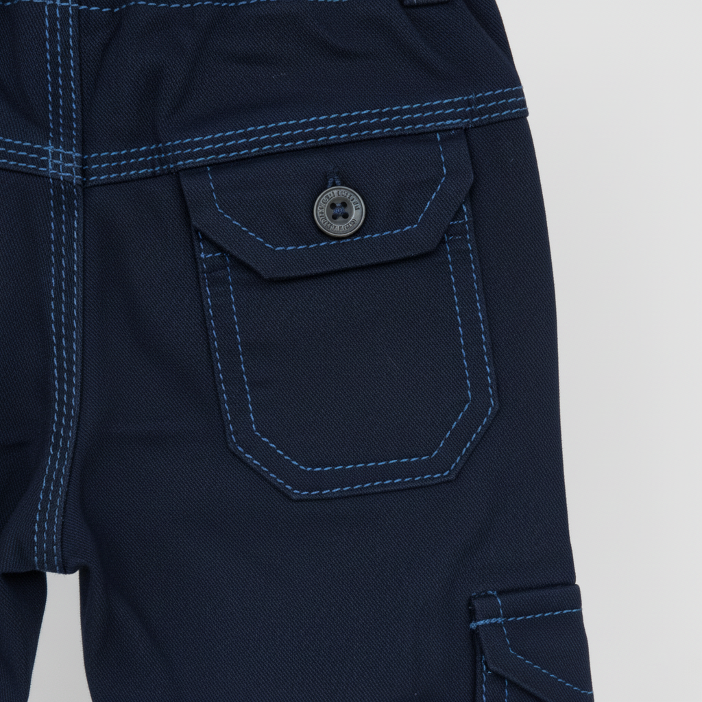 Kids Navy Cargo Pants – Elastic Waist