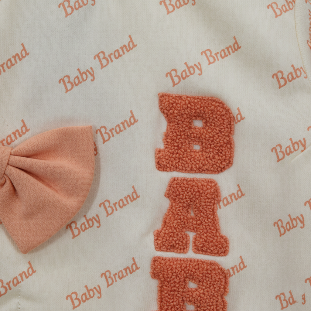 Baby Girls Peach Bow Tracksuit Set