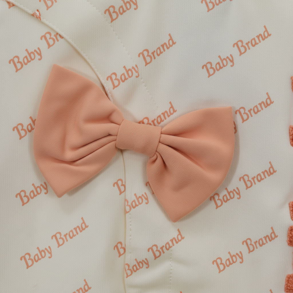 Baby Girls Peach Bow Tracksuit Set