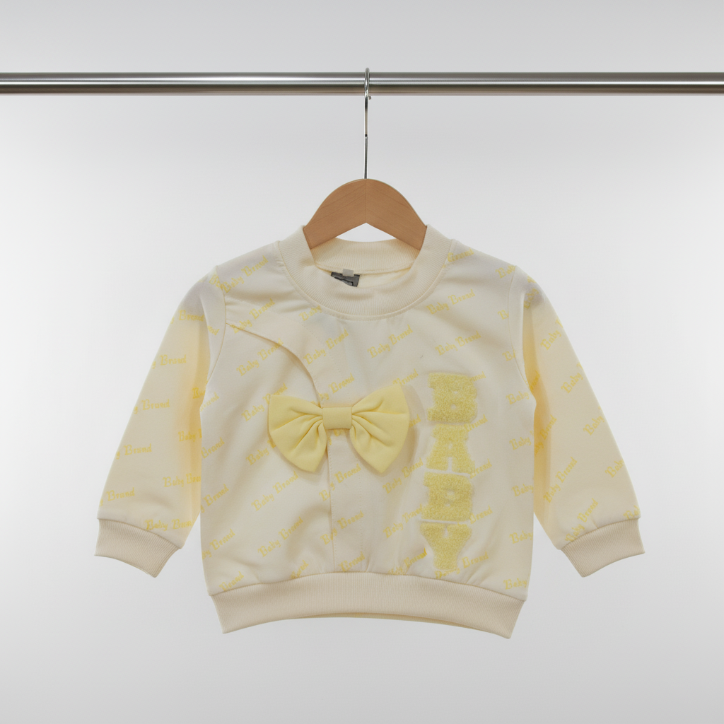 Baby Girls Yellow Bow Tracksuit Set