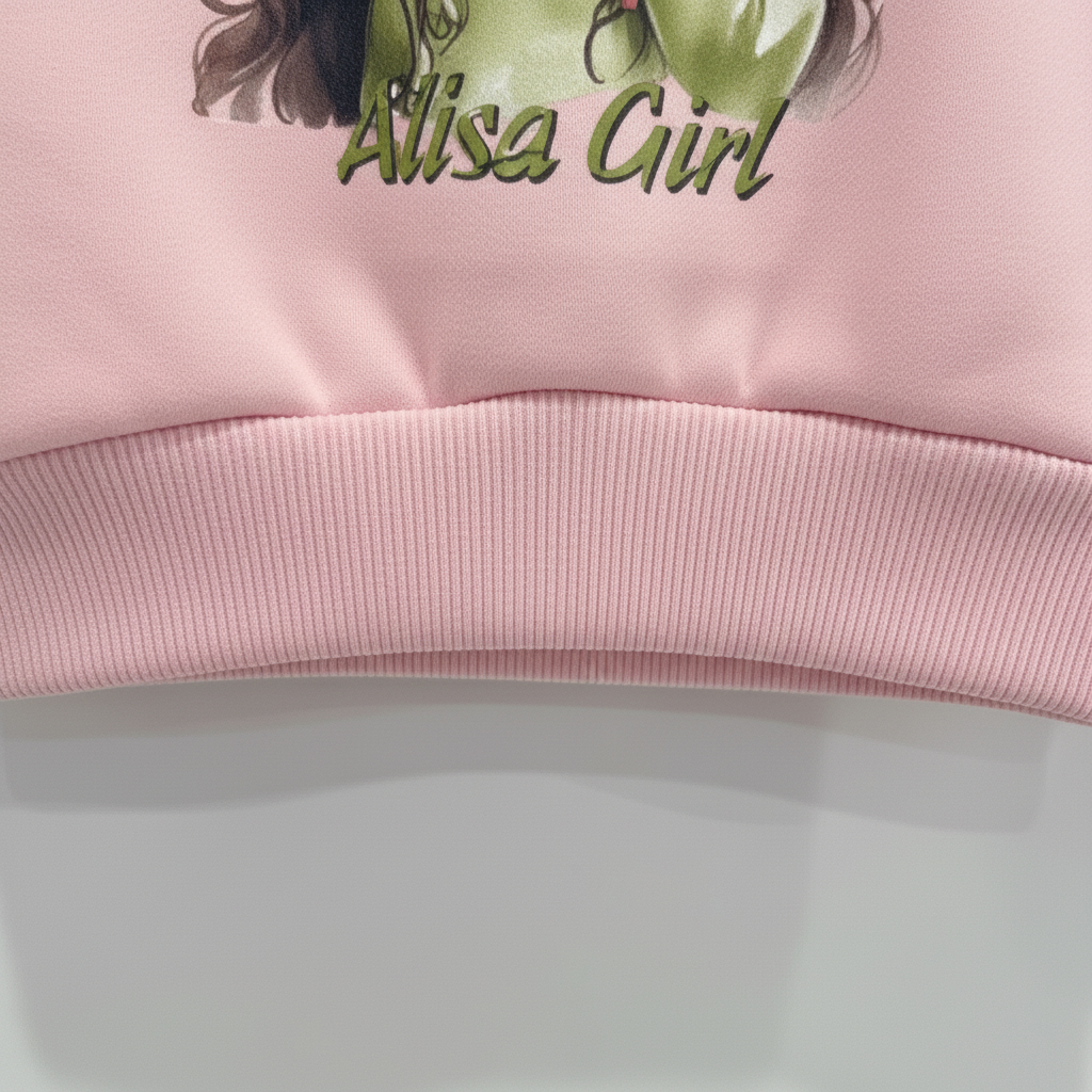 Girls Imported Pink Fleece Graphic Hoodie