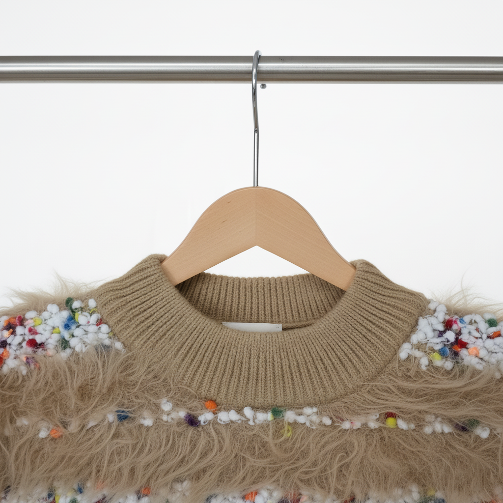 Kids Fuzzy Knit Sweater with Colorful Accents