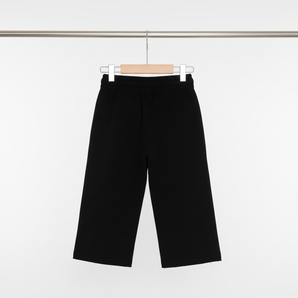 Kids Butterfly Embroidered Denim Pants – Black