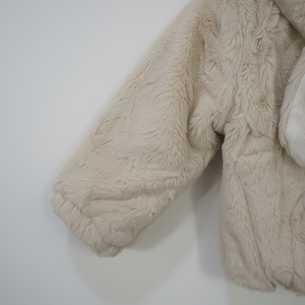 Kids Beige Bunny Fleece Zip Hoodie