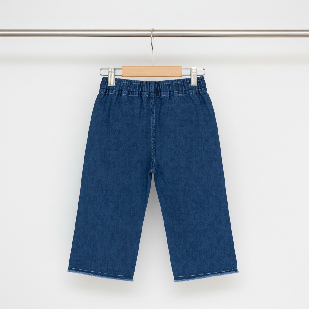 Kids Butterfly Embroidered Denim Pants – Navy