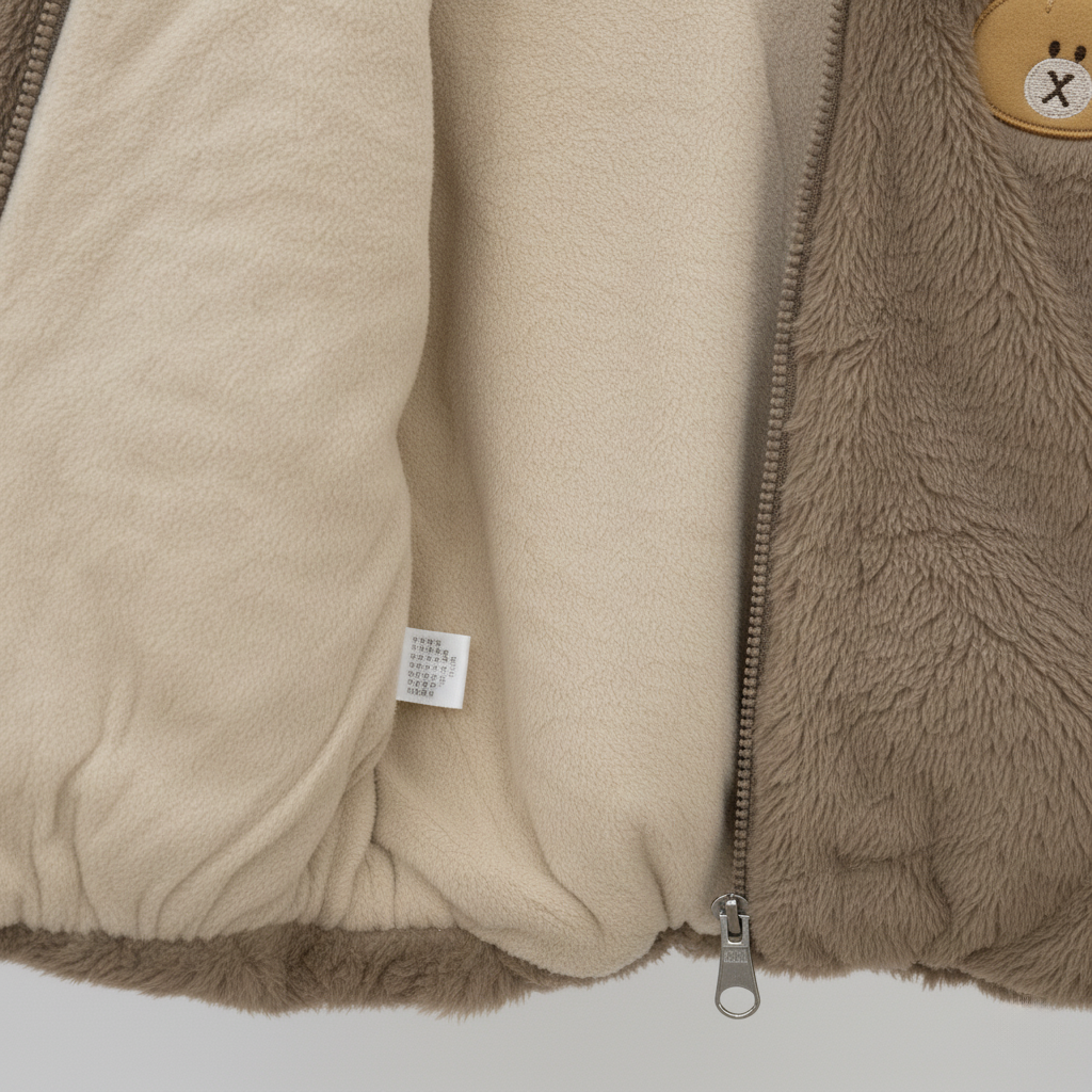 Toddler Teddy Bear Sherpa Zip-Up Hoodie