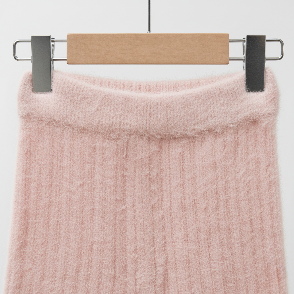 Girls Pink Fuzzy Knit 2‑Piece Set
