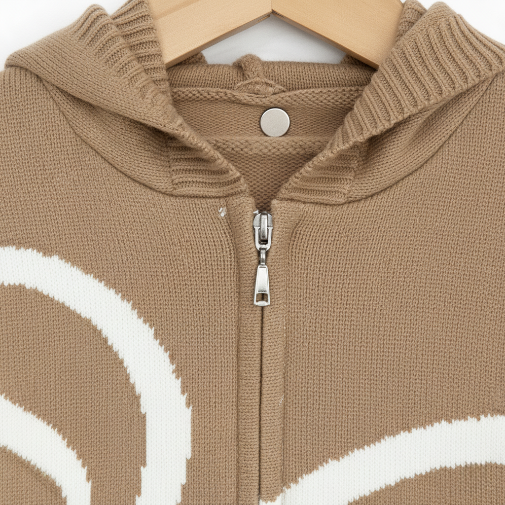 Kids Imported Bunny Knit Zip Hoodie