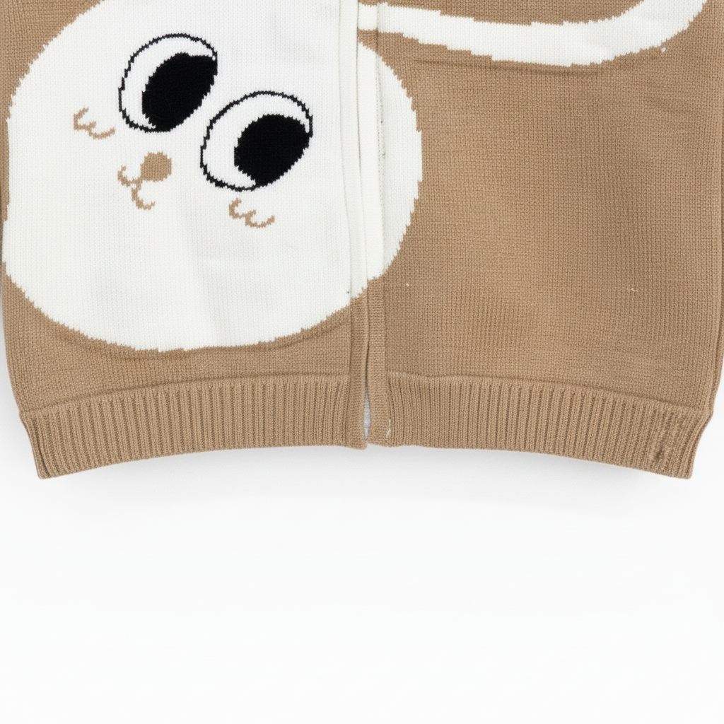 Kids Imported Bunny Knit Zip Hoodie