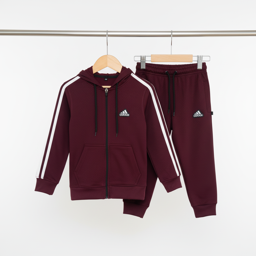 Kids Burgundy 2‑Piece Track Suit