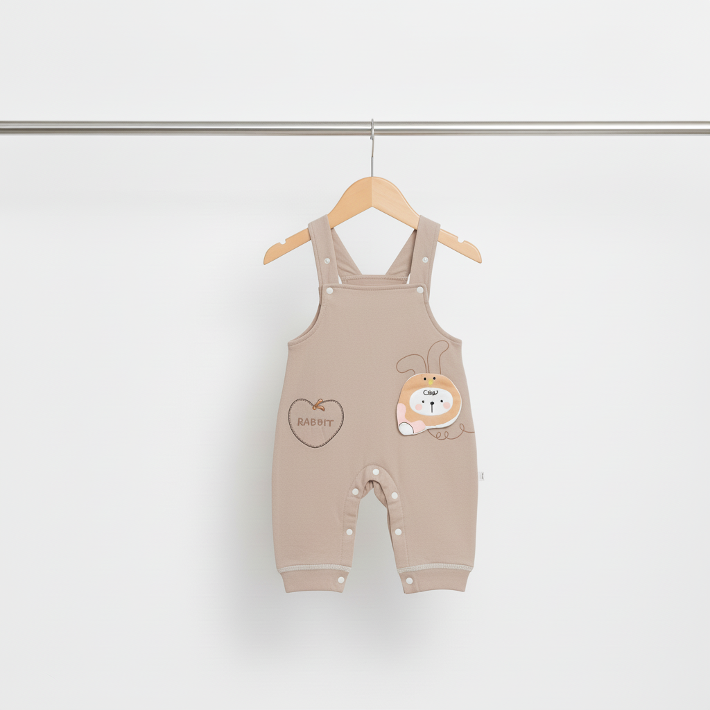 Baby Beige Bunny Romper Set – 2‑Piece