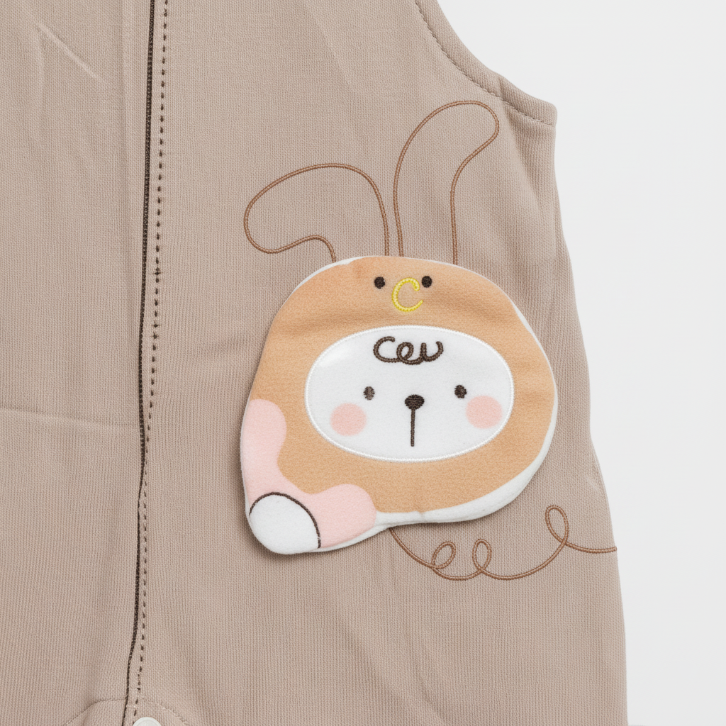 Baby Beige Bunny Romper Set – 2‑Piece