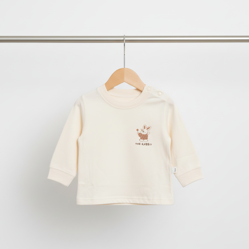 Baby Beige Bunny Romper Set – 2‑Piece