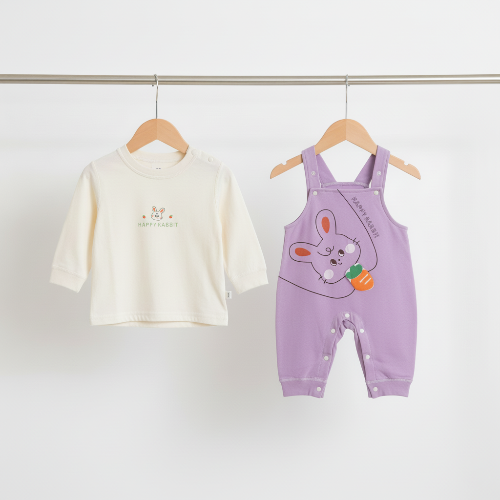 Baby Purple Bunny Romper Set – 2‑Piece