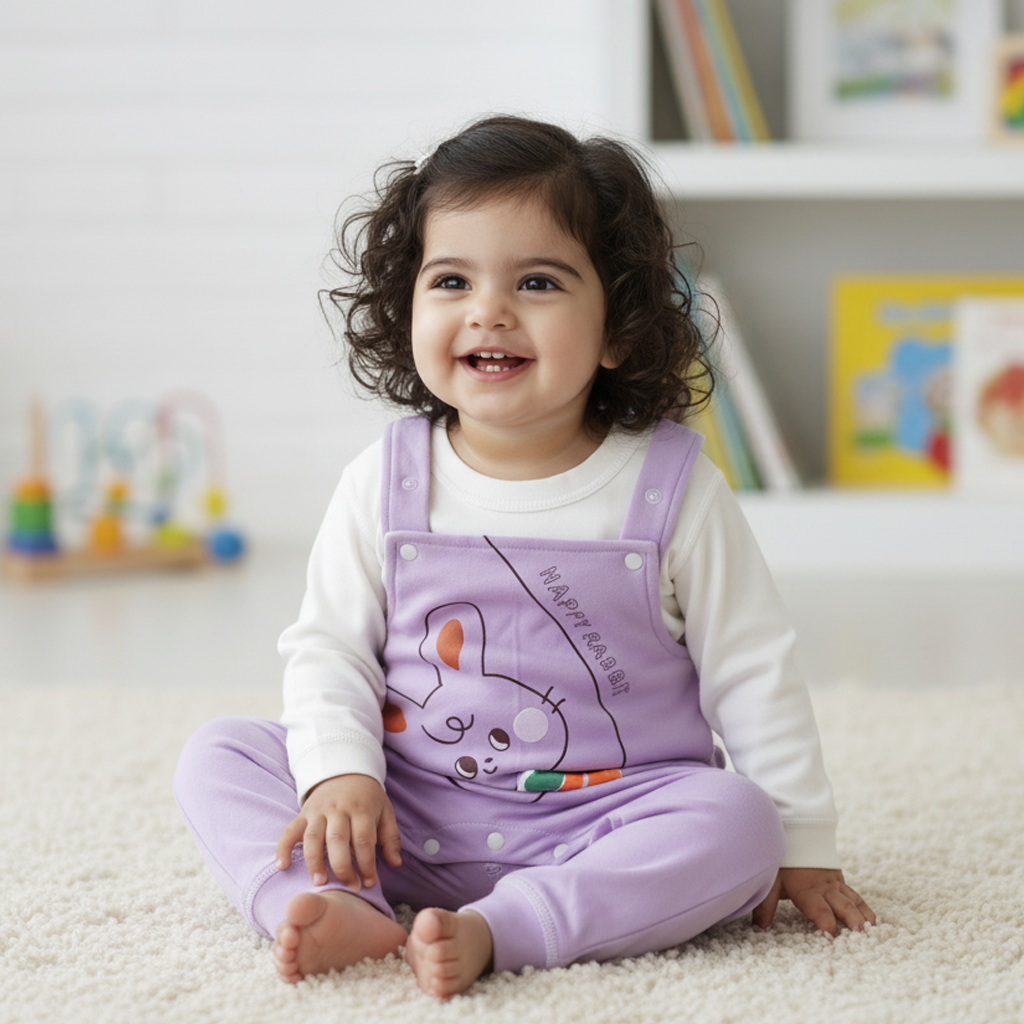 Baby Purple Bunny Romper Set – 2‑Piece