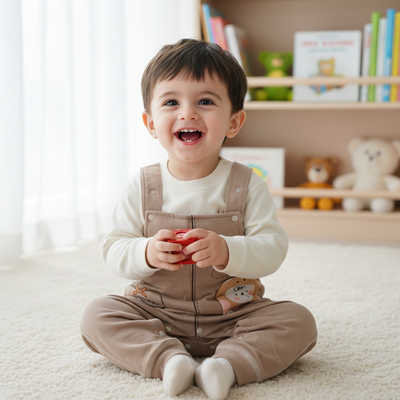 Baby Beige Bunny Romper Set – 2‑Piece