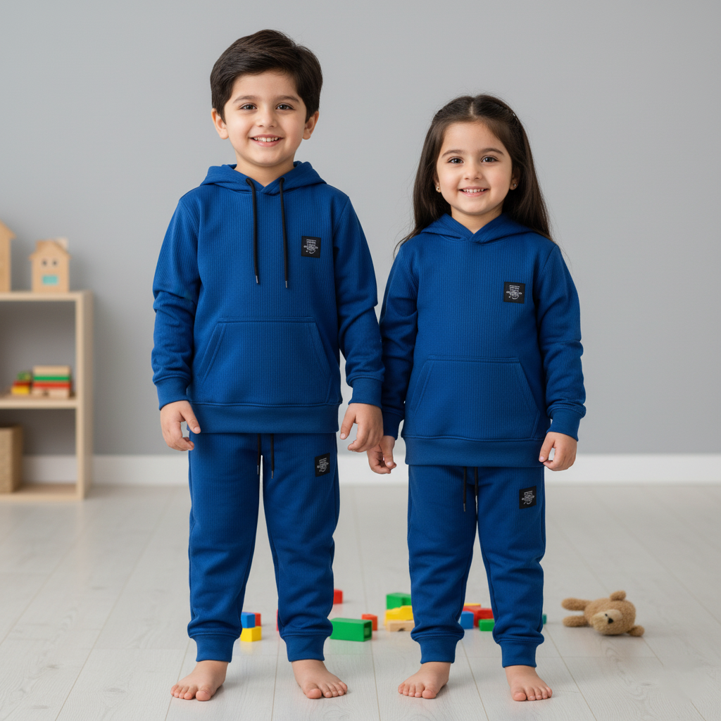 Unisex Kids Royal Blue Hoodie & Joggers Tracksuit